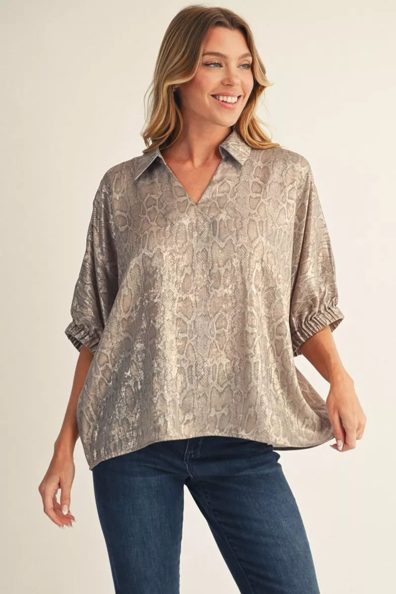 Pearl Snakeskin Top
