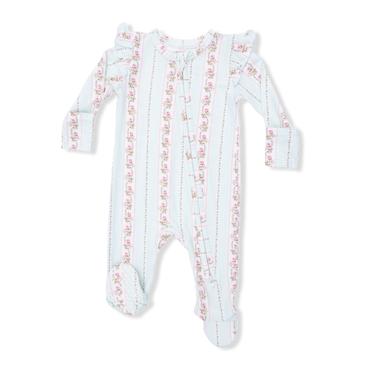 Antoinette Stripe Zip Footie