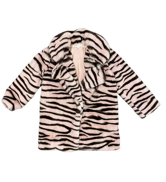 Zebra Faux Fur Coat