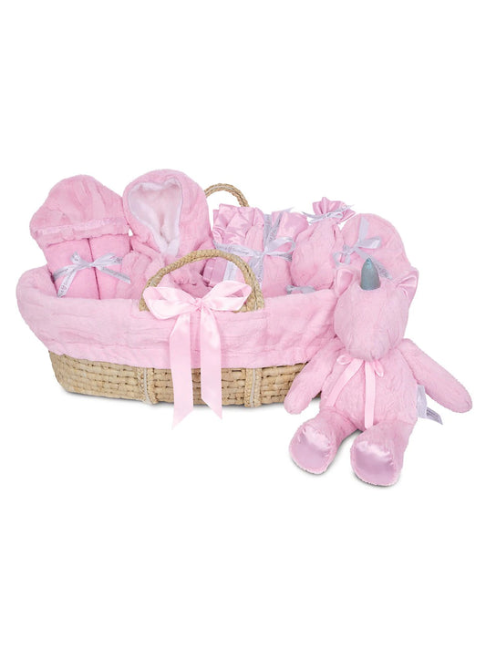 Pink Baby Basket Gift Set
