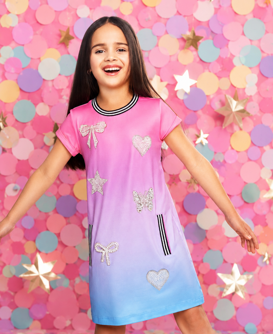 Ombre Rhinestone Icon Dress