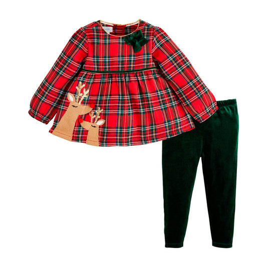 Reindeer Tartan Tunic Set