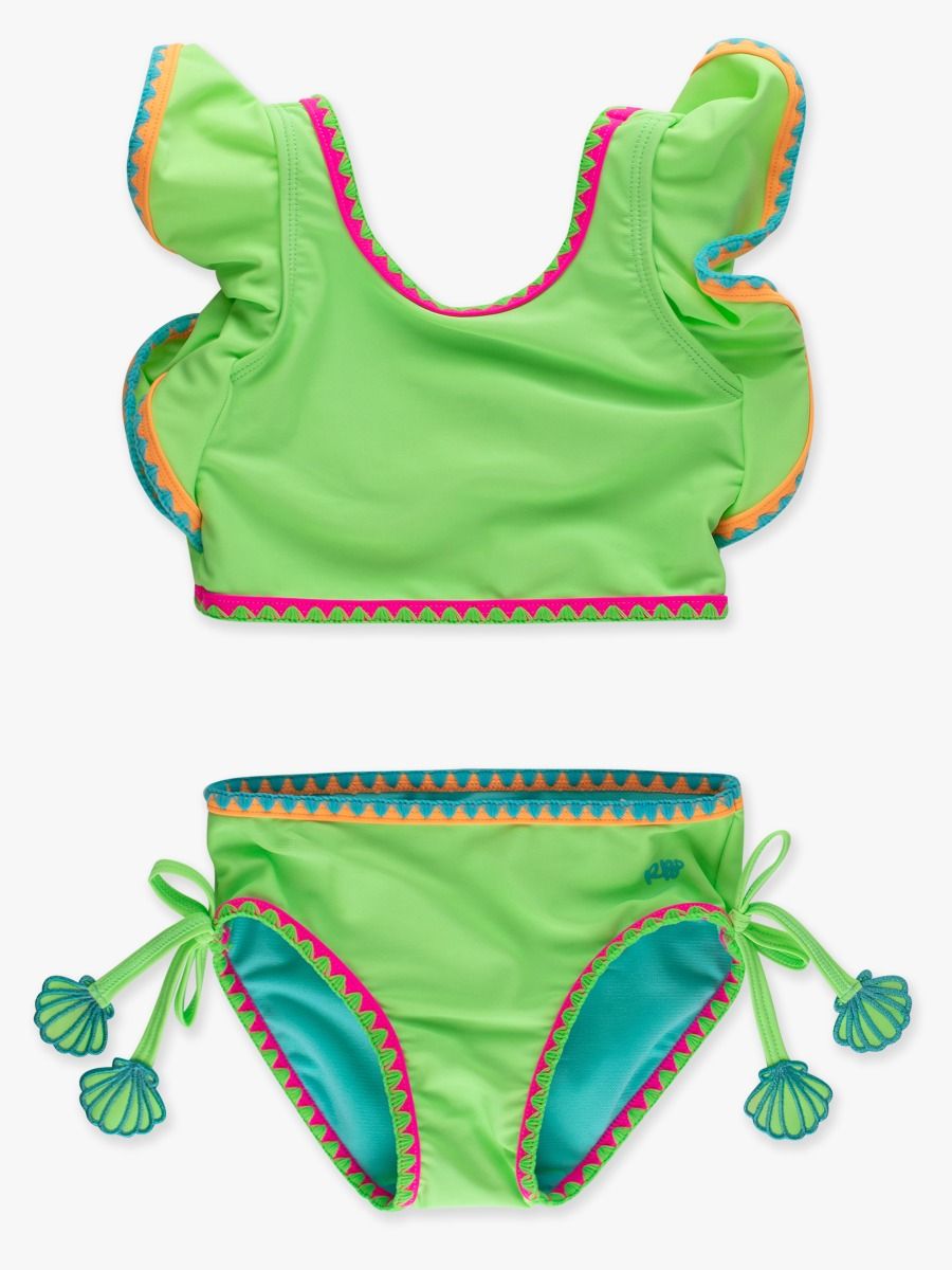 Neon Honeydew Crochet Butterfly Tankini