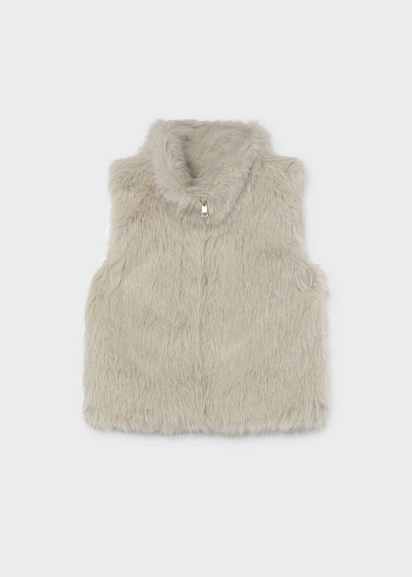 Stone Faux Fur Vest