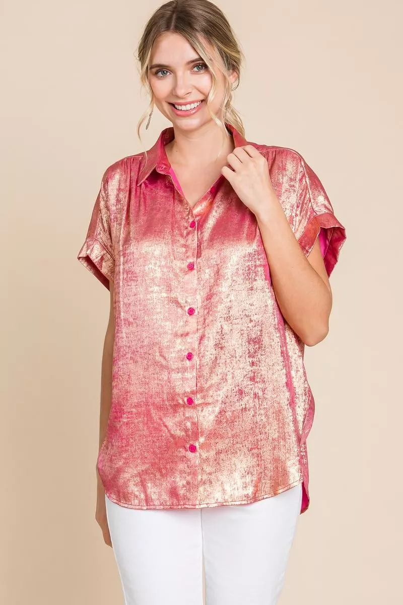 Fuchsia Metallic Top