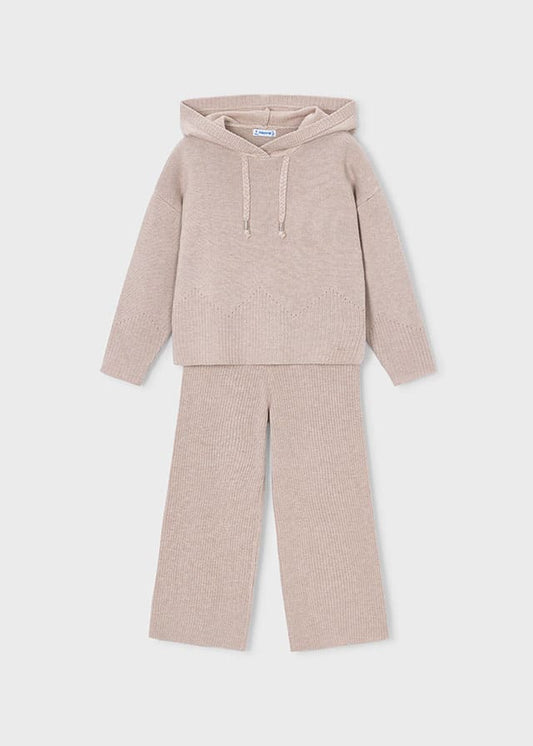 Taupe Knit Hoodie & Pant Set