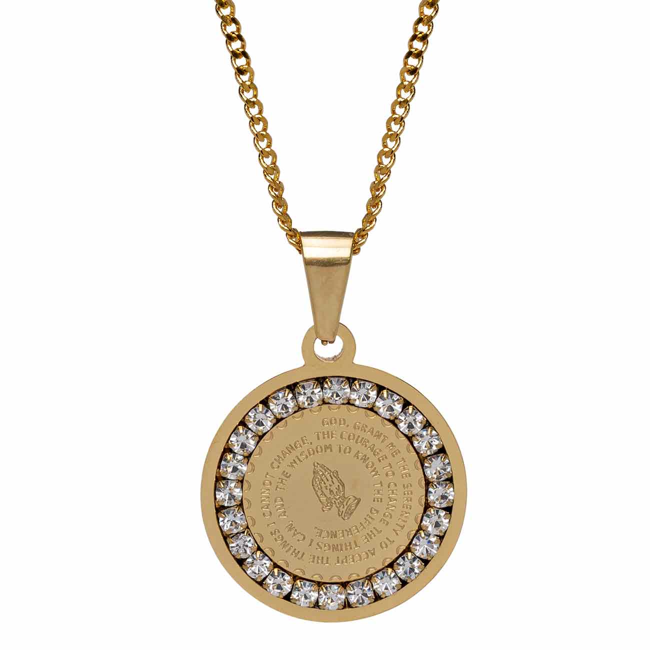 GOLD PRAYER WARRIOR NECKLACE