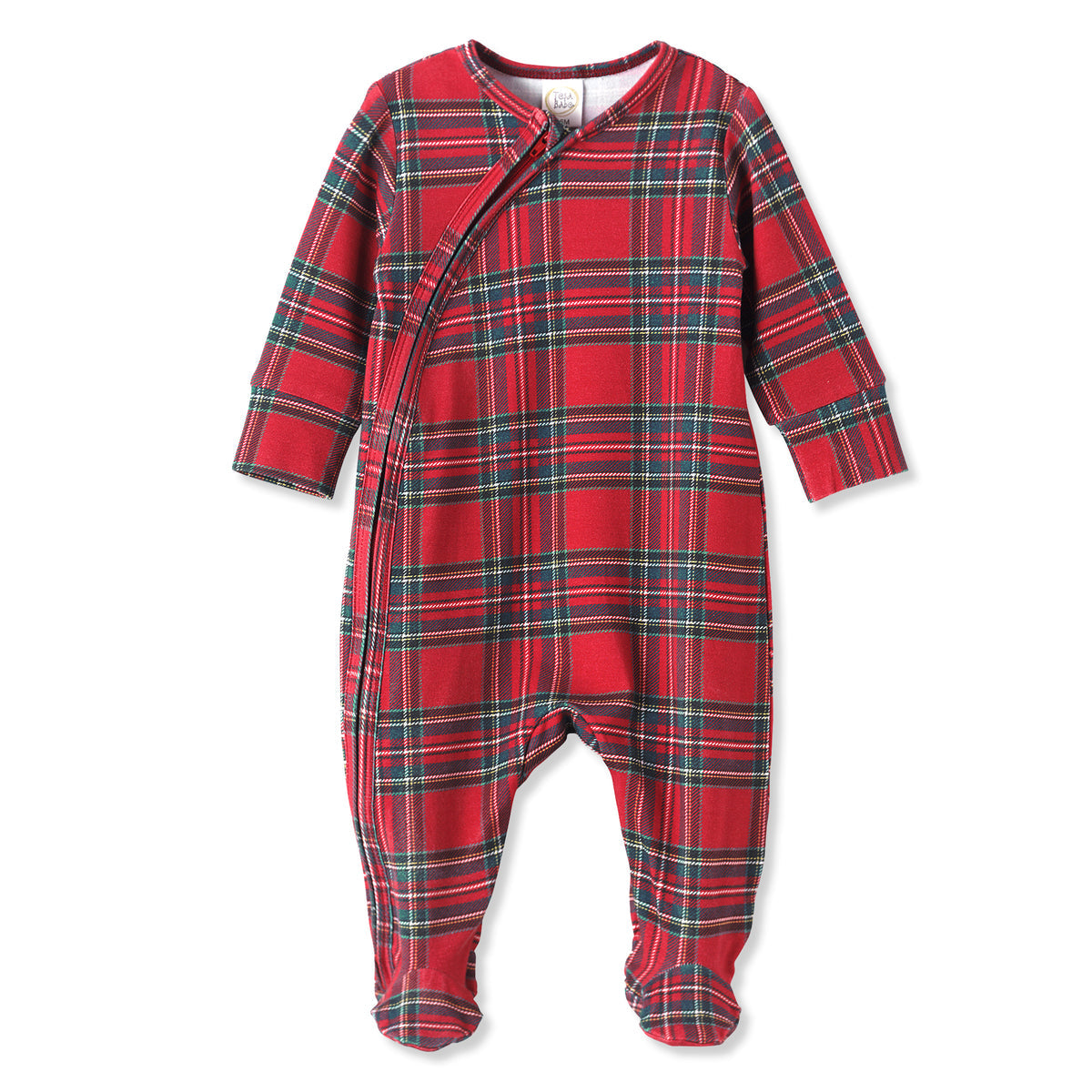 Christmas Plaid Zip Footie