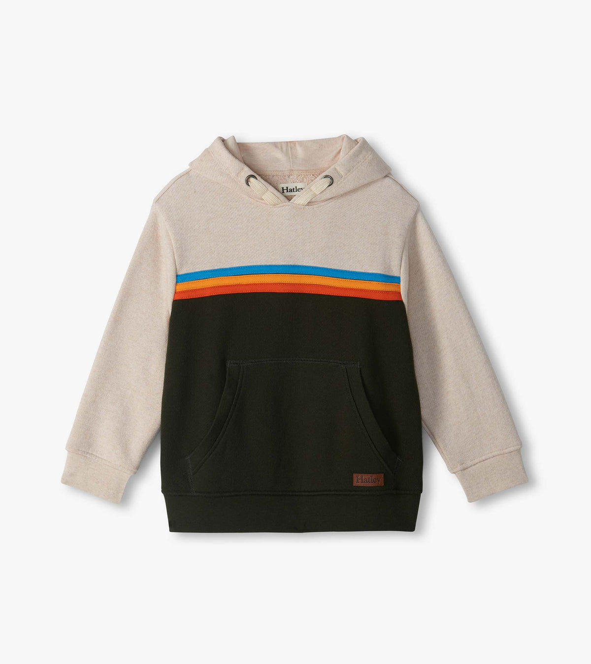Oatmeal Colourblock Pullover Hoodie