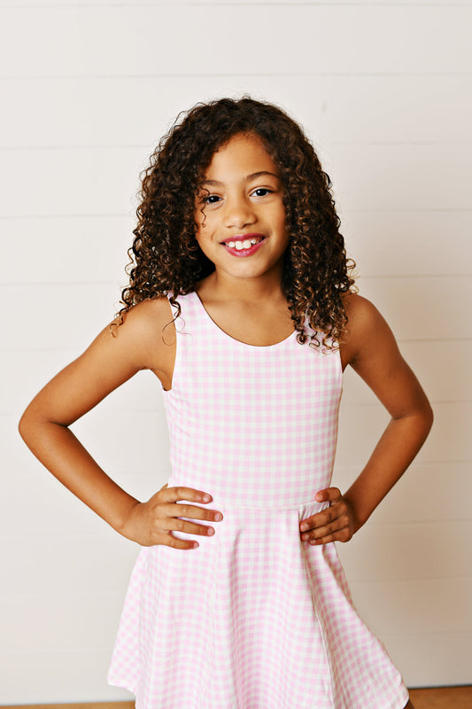 Pink Gingham Tennis Dress
