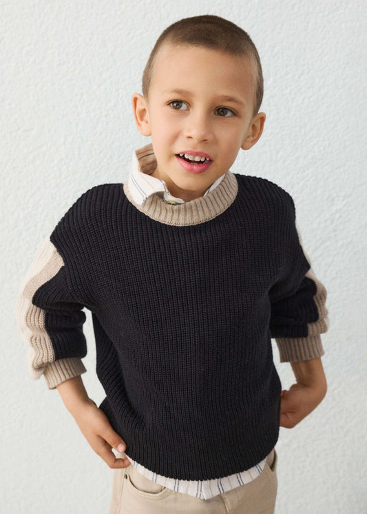 Black/Tan Contrast Sweater