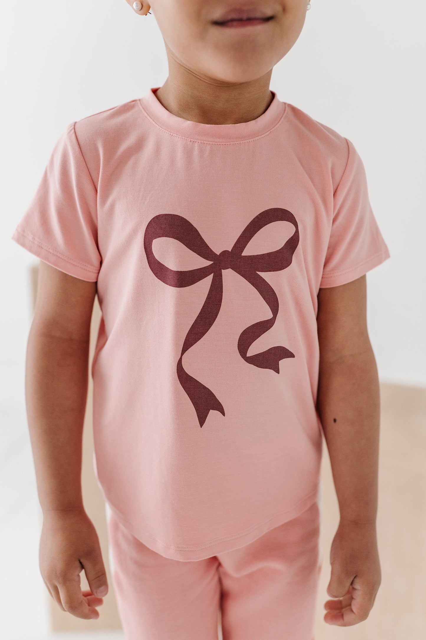 Rose Brown Bow Tee