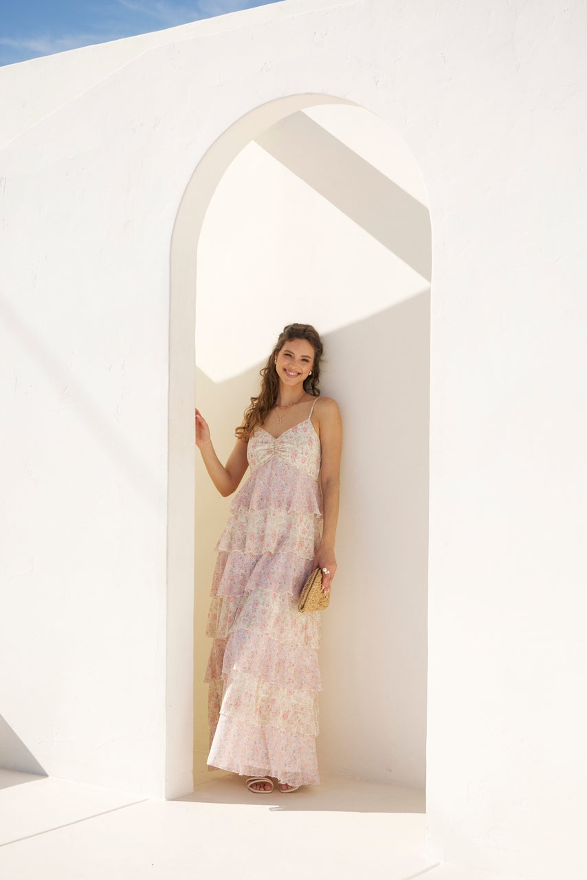 Seasonless Floral Tiered Maxi Dress