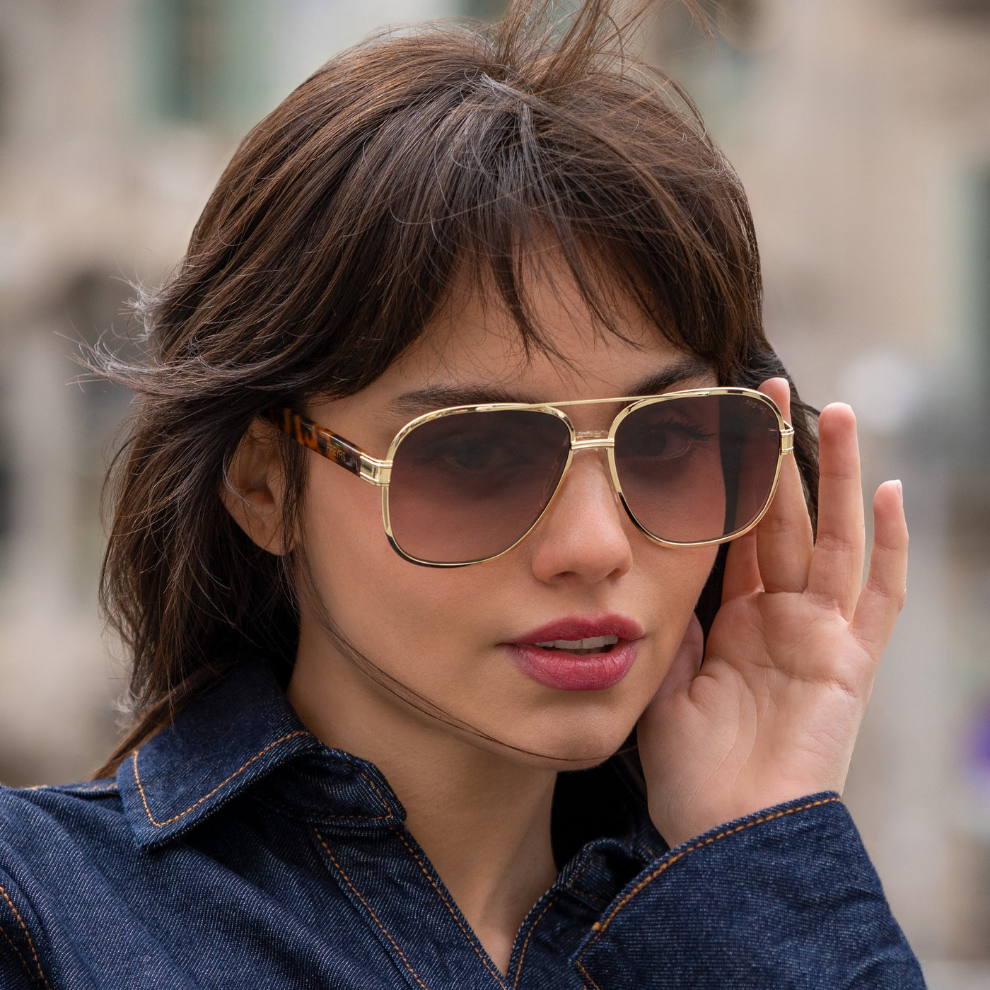 Brown Carter Aviator Sunglasses