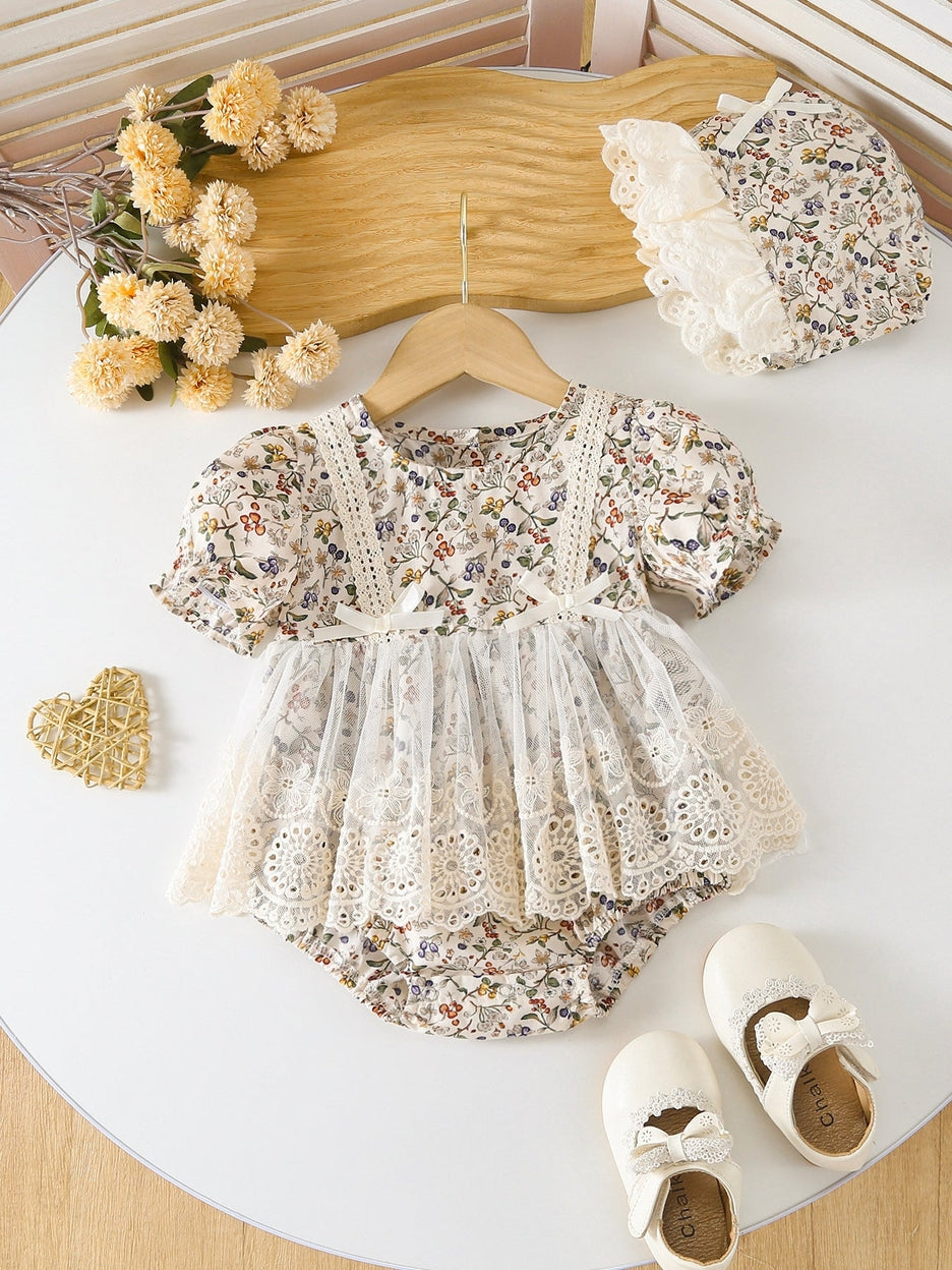 Floral Lace Bubble W/ Hat