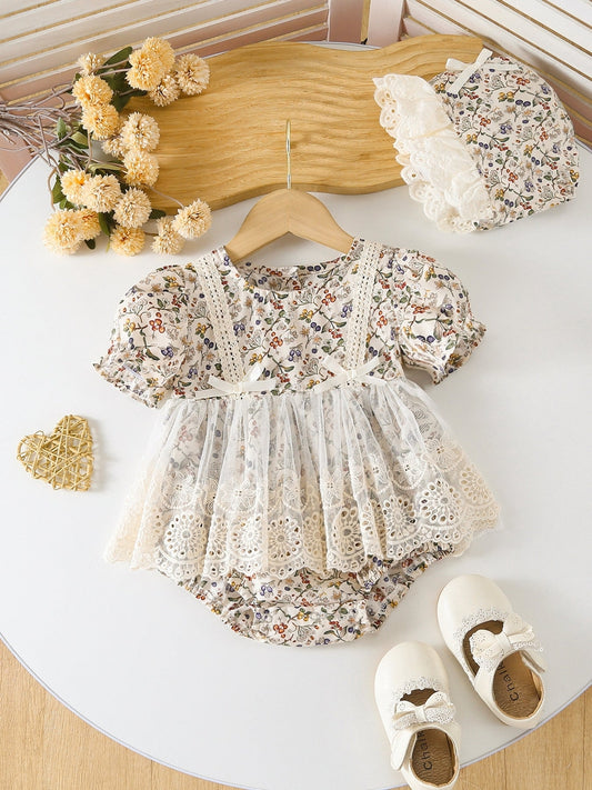 Floral Lace Bubble W/ Hat