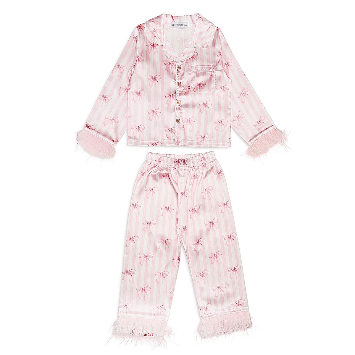 Bows Feather Silky Pajama