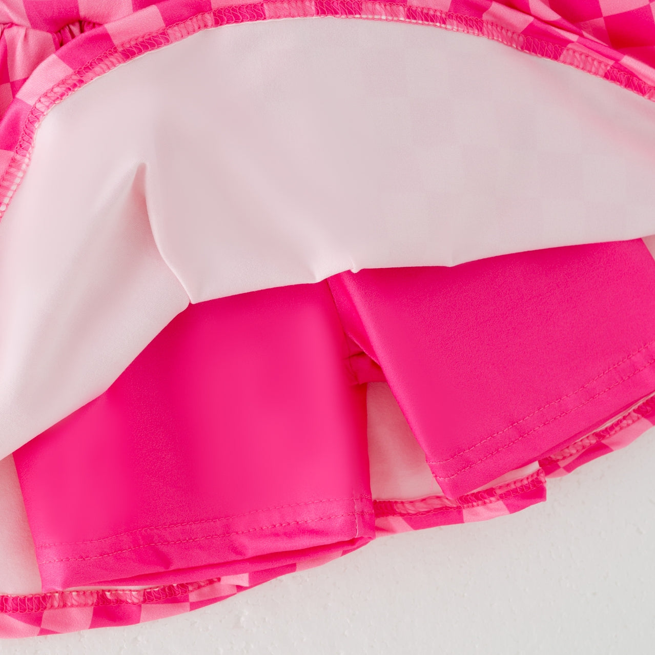 Hot Pink Check Skort Set
