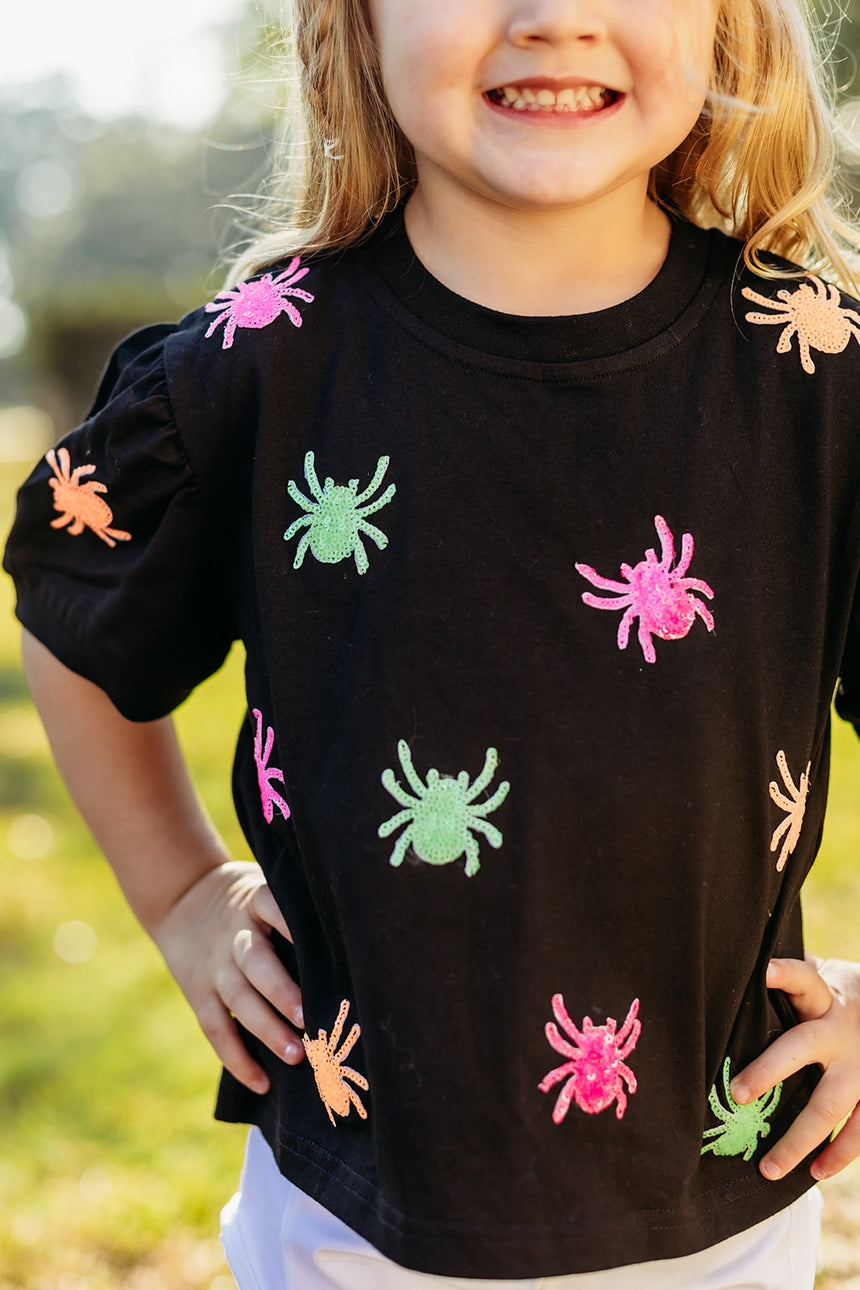 Neon Sequin Spider Tee