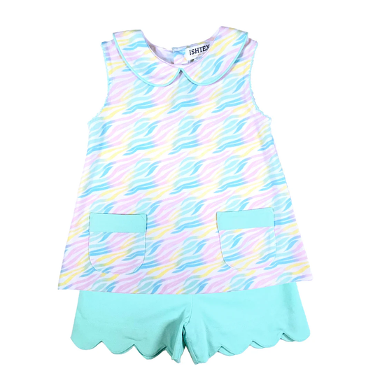 Rainbow Girl's Short Set