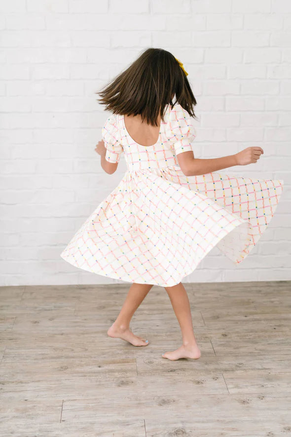 Puff Dress In Squiggles