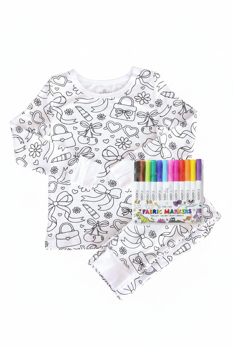 Colorable Material Girl Pj W/ Markers