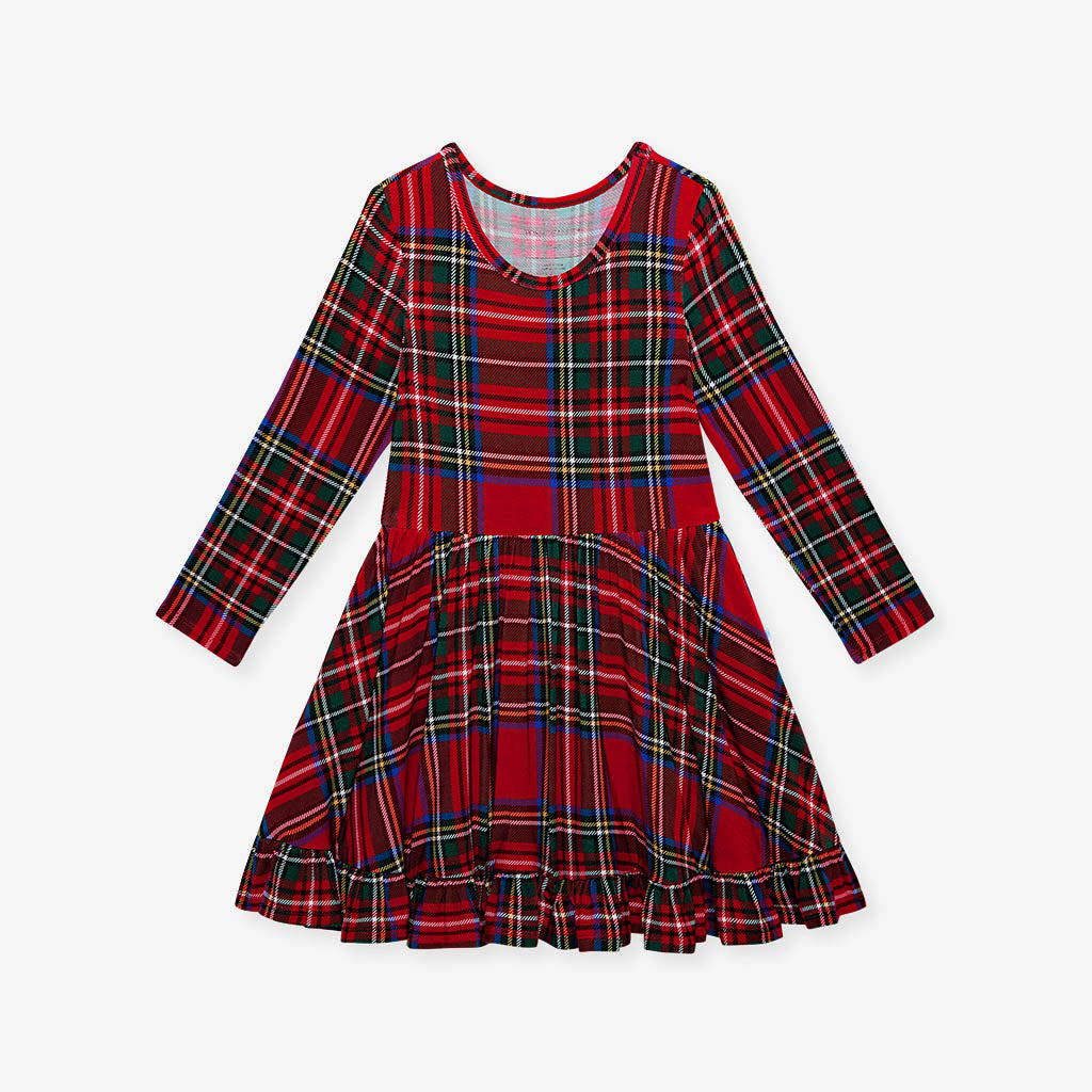 Red Tartan Plaid Twirl Dress