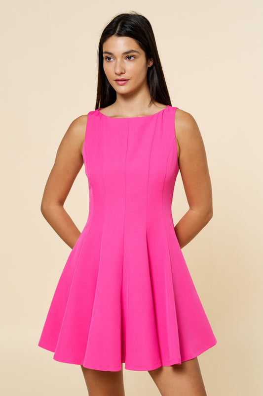 Fuchsia Flair Mini Dress
