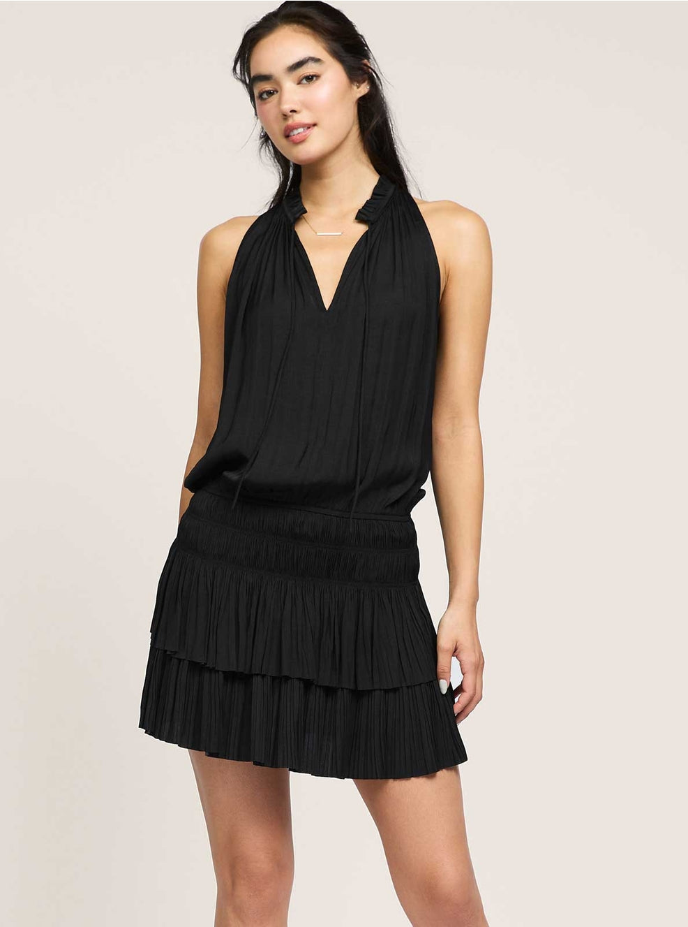 Cara Sleeveless Pleated Dress
