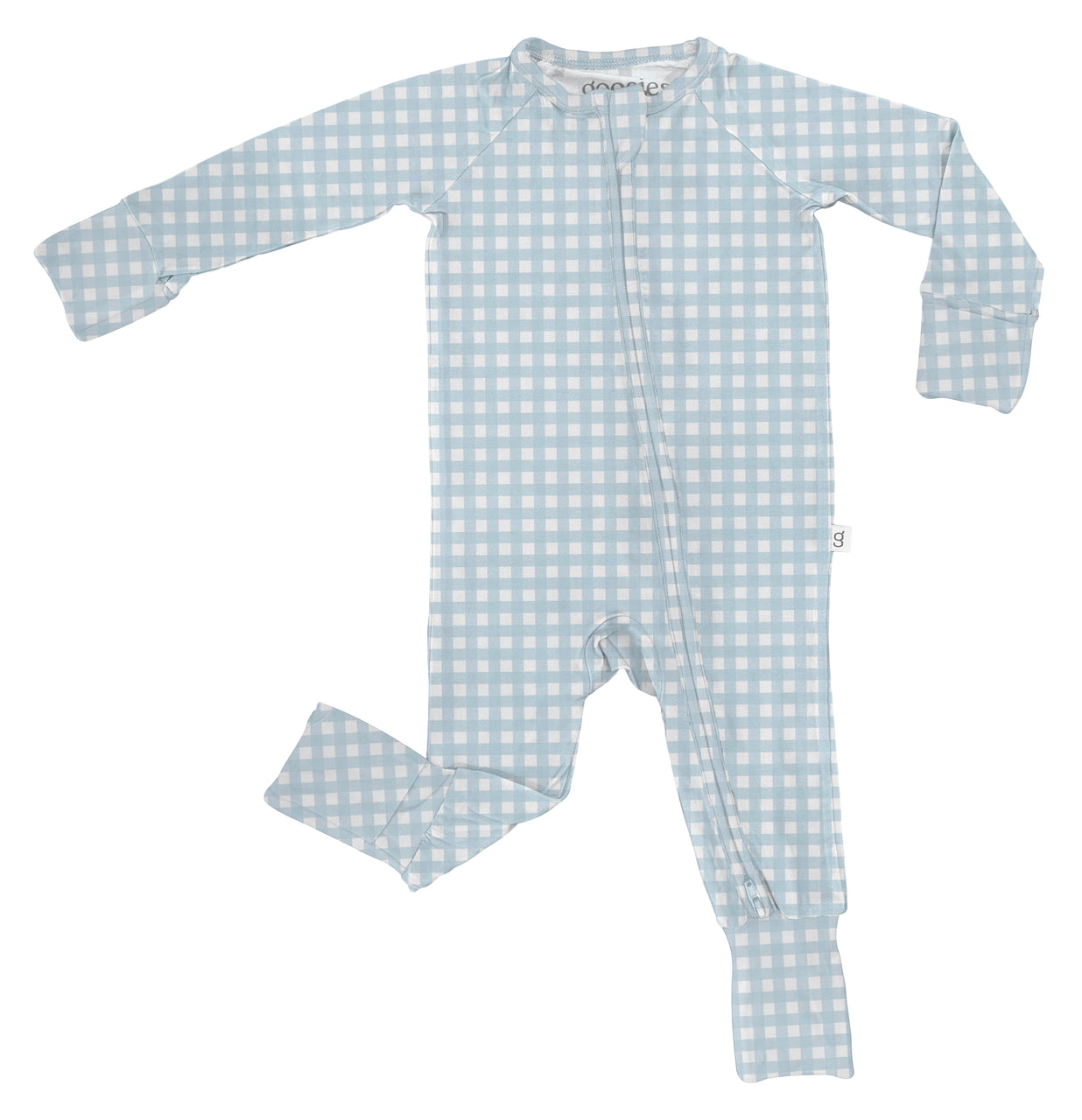 Blue Gingham Convertible Footie