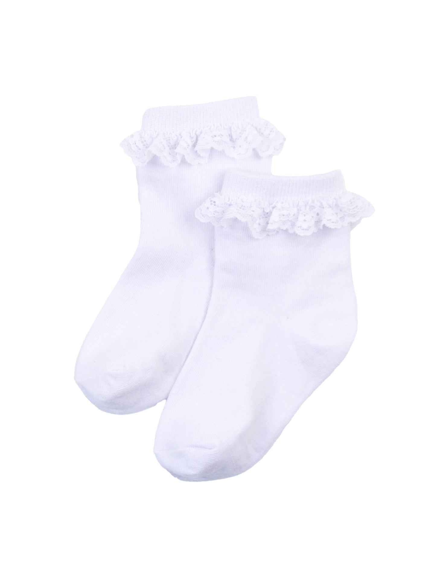 3pk White Ruffle Socks