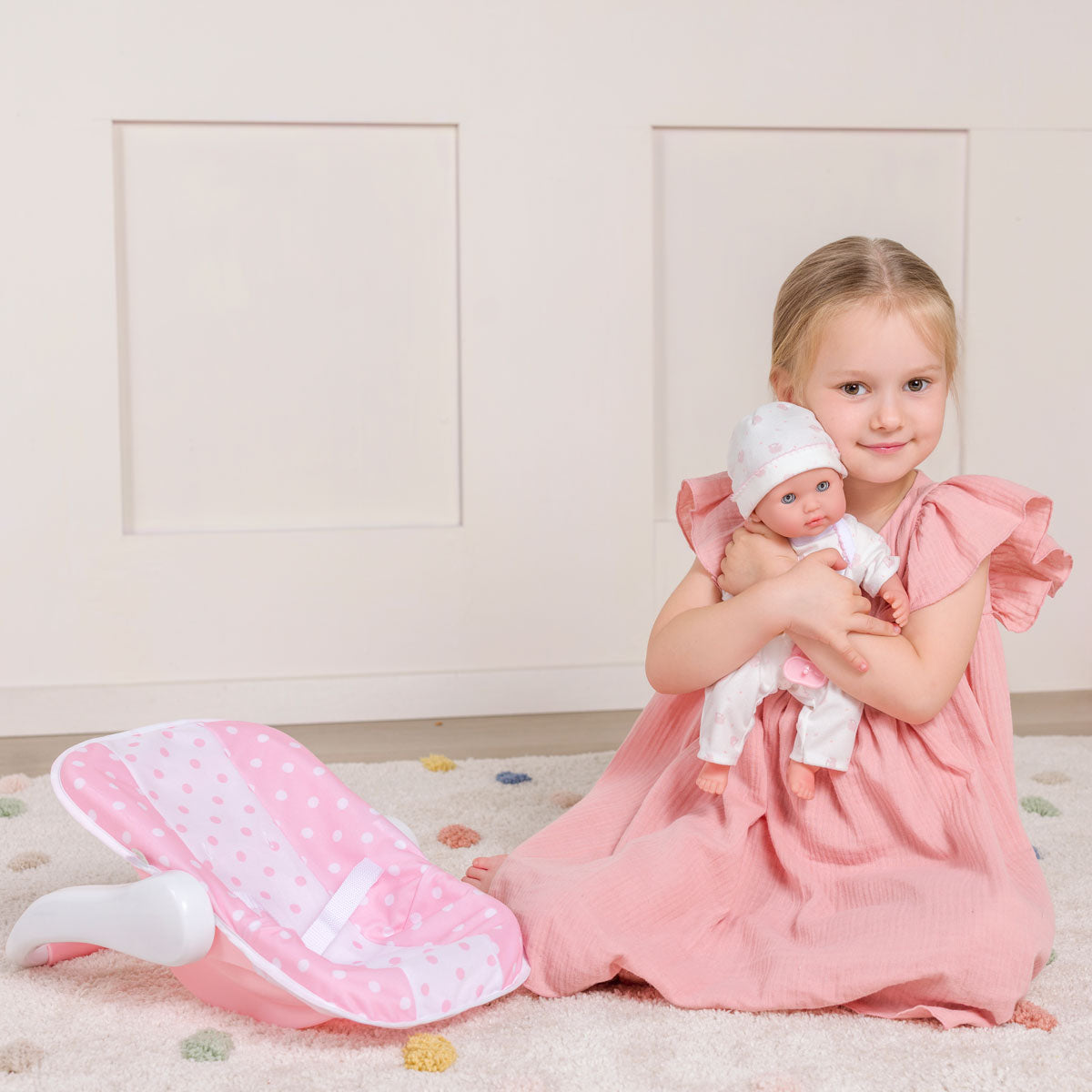 Baby Doll W/ Pink Polka Dot Carrier