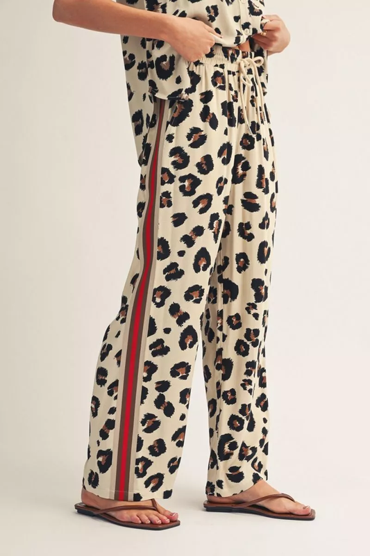 Cream/Red Leopard Pant