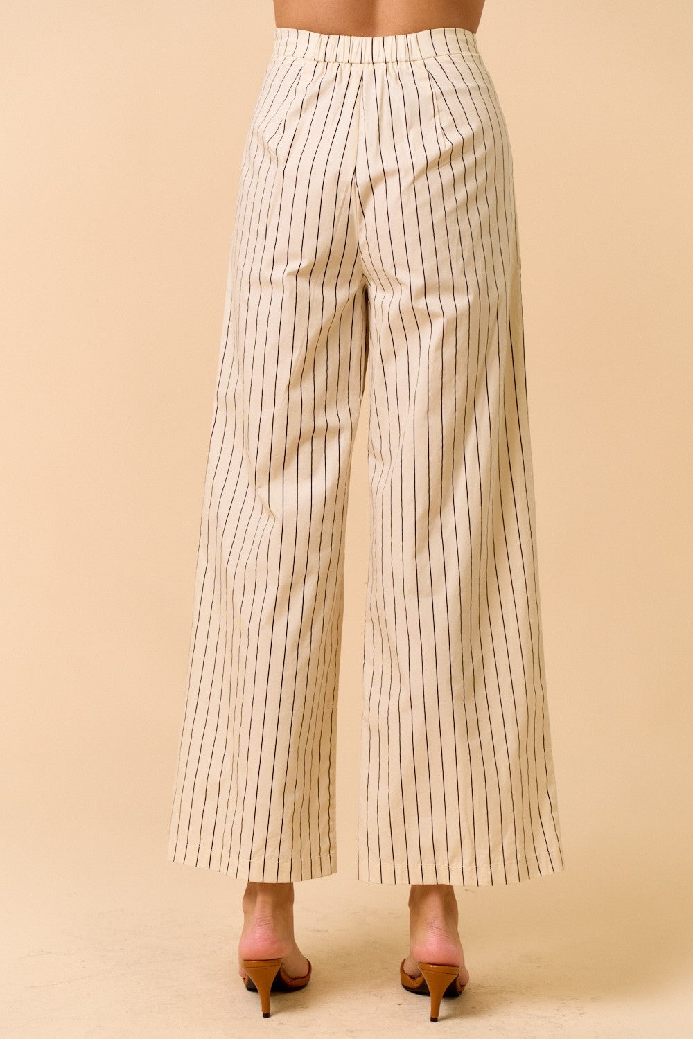 Black Striped High Waist Pants