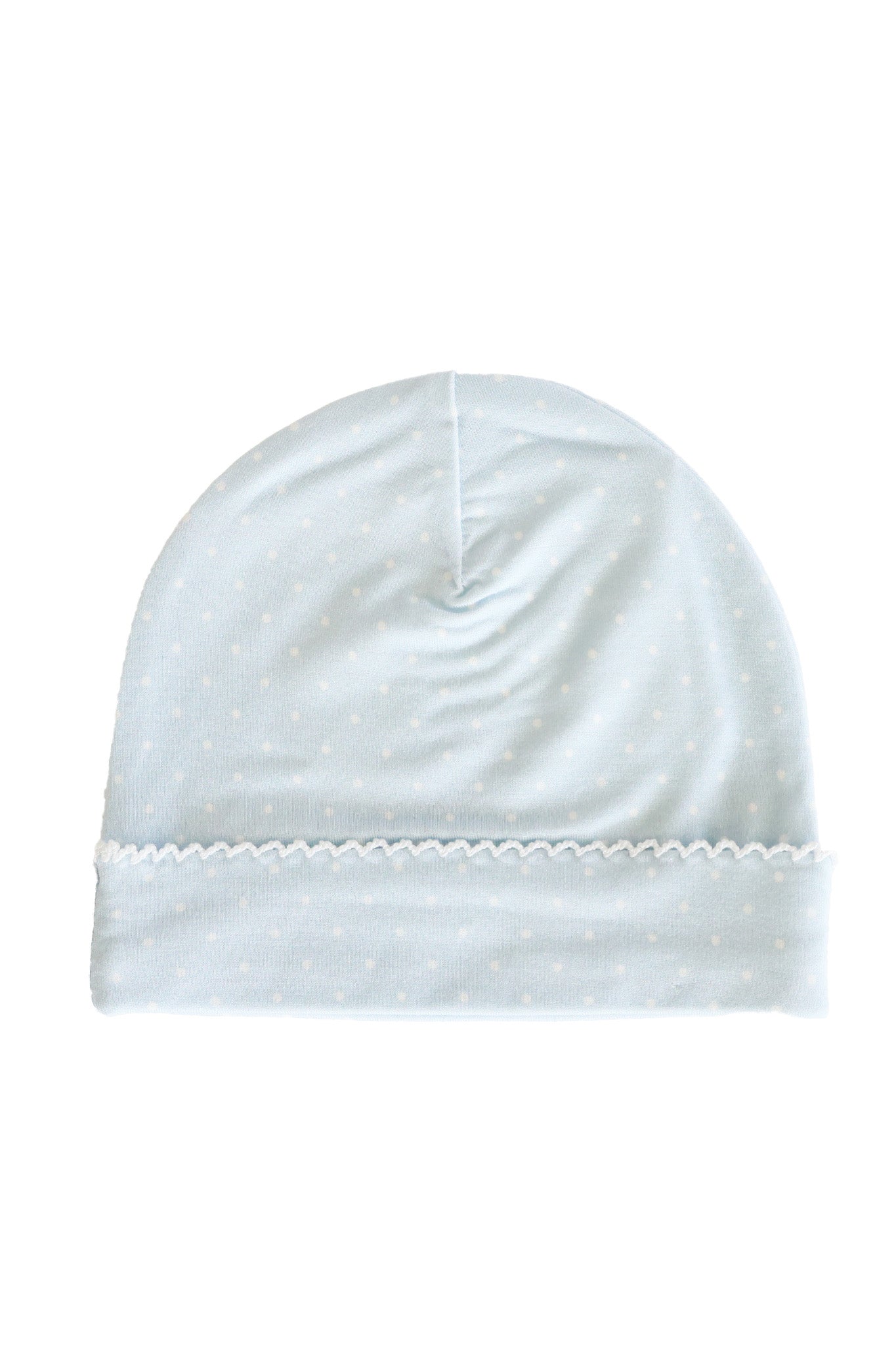 Blue Picot Trim Bamboo Hat
