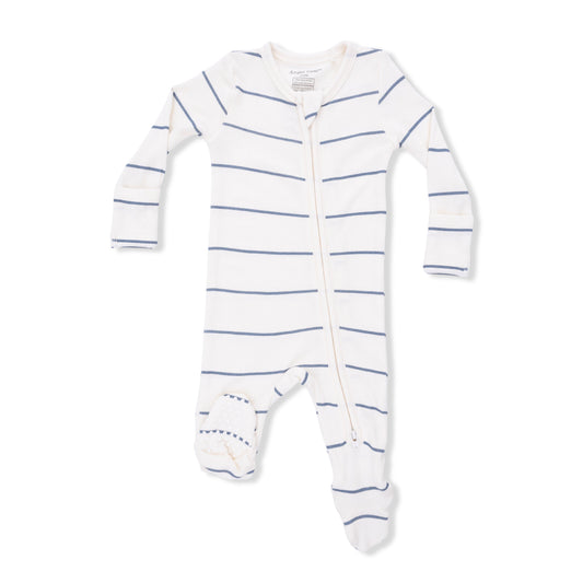 Vintage Stripe Zip Footie