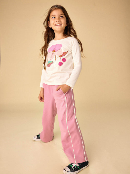 Hydrangea Lace Trim Track Pant