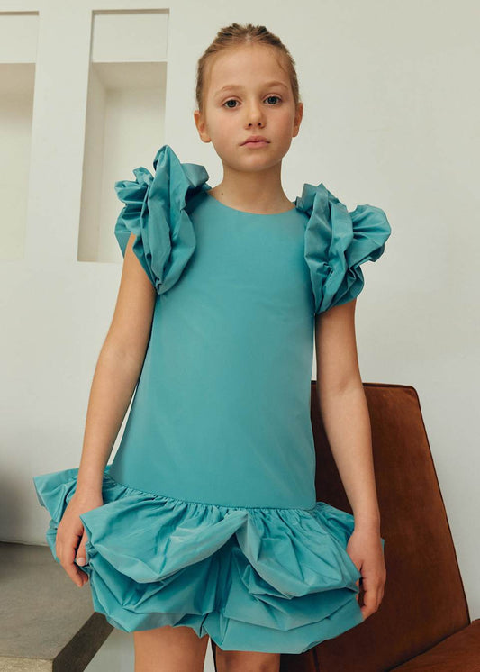 Blue Cloud Taffeta Dress