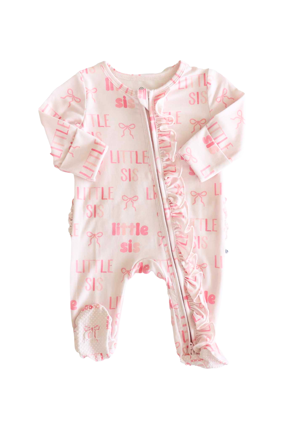 Little Sis Bow Ruffle Footie