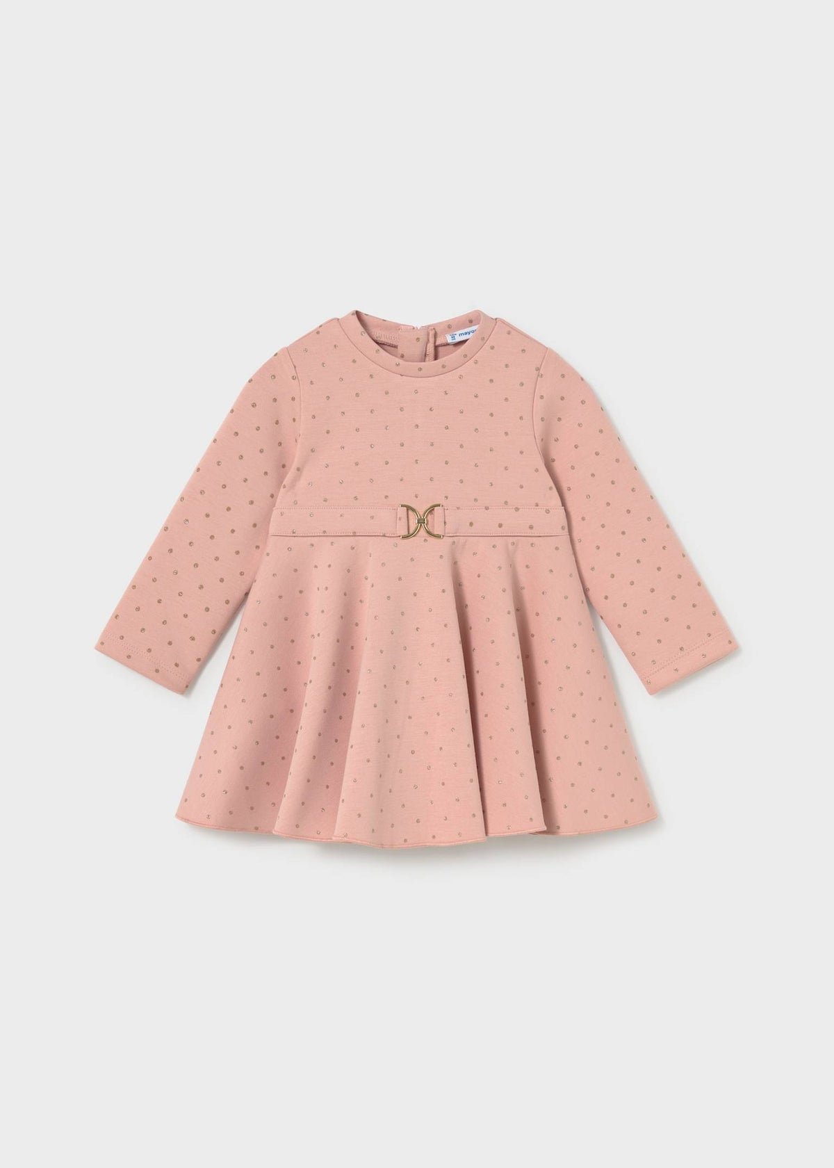 Blush Polka Dot Buckled Dress