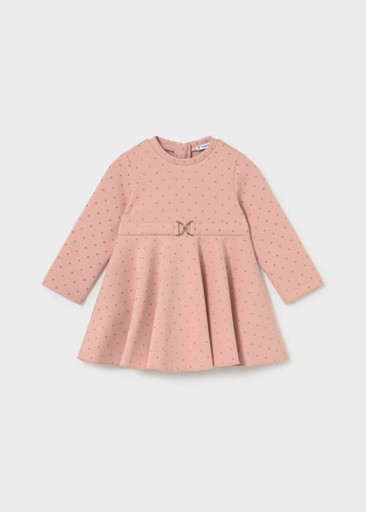 Blush Polka Dot Buckled Dress