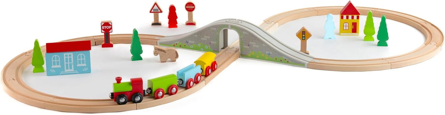 33-Piece Wooden Little Town Train Adventure Set