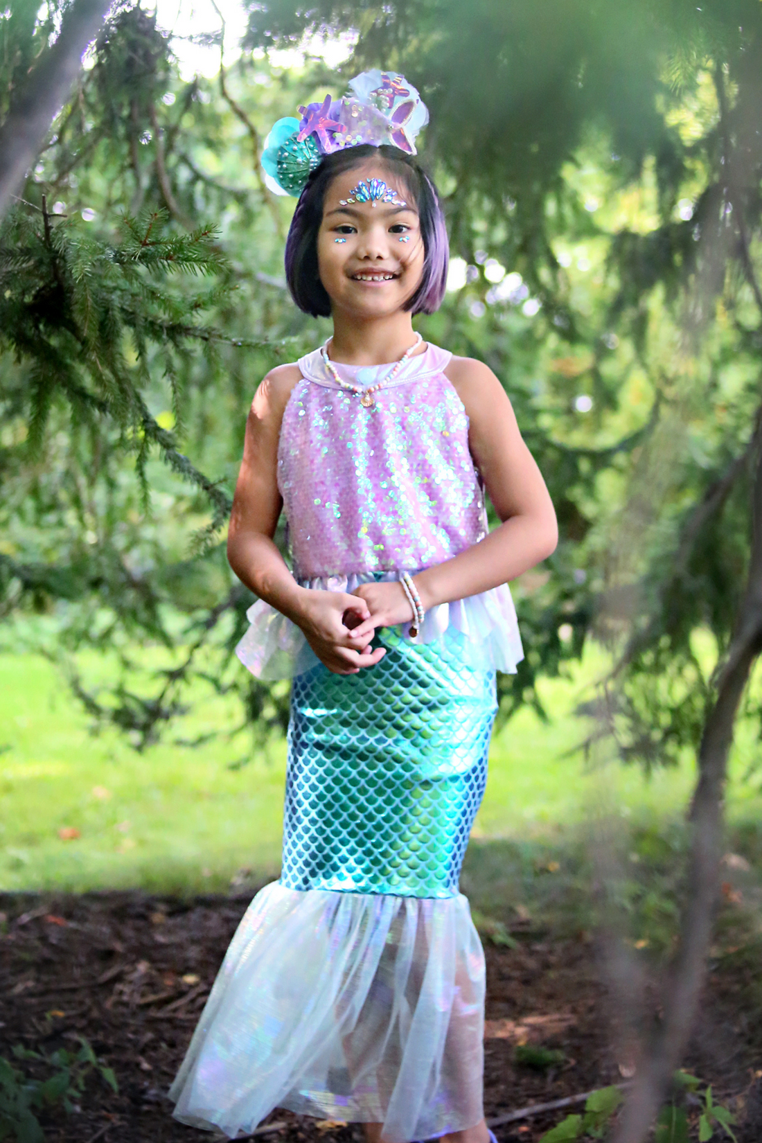 Misty Mermaid Dress - Lilac/Blue