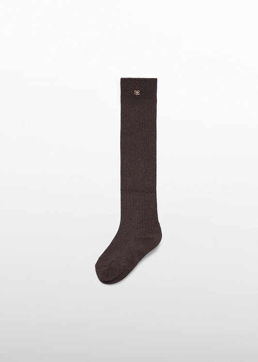 Dark Chocolate Long Ribbed Socks