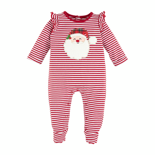 Santa Ruffle Striped Footie