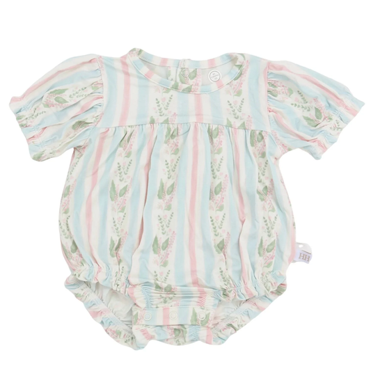Blue Floral Stripe Bamboo Bubble