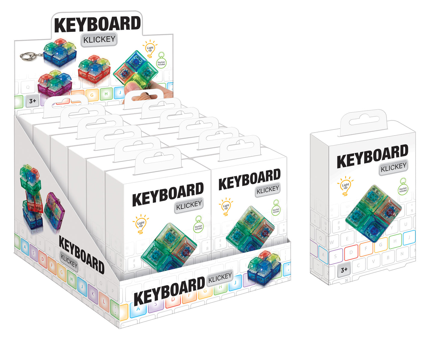 Keyboard Klickey Keychain Rainbow
