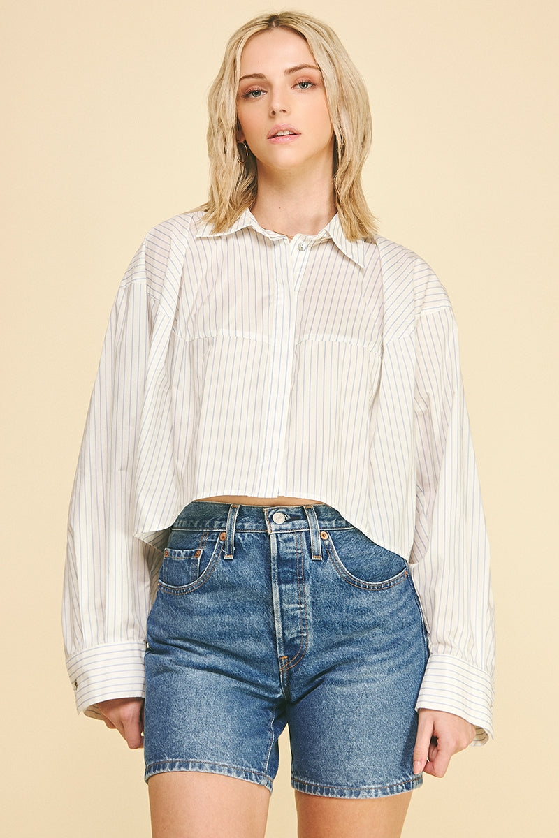 White Striped Button Down