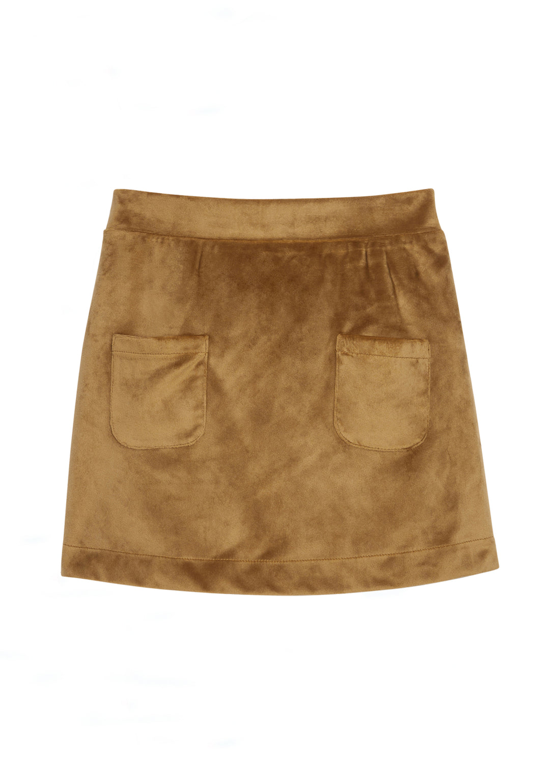 Brown Faux Suede Skort