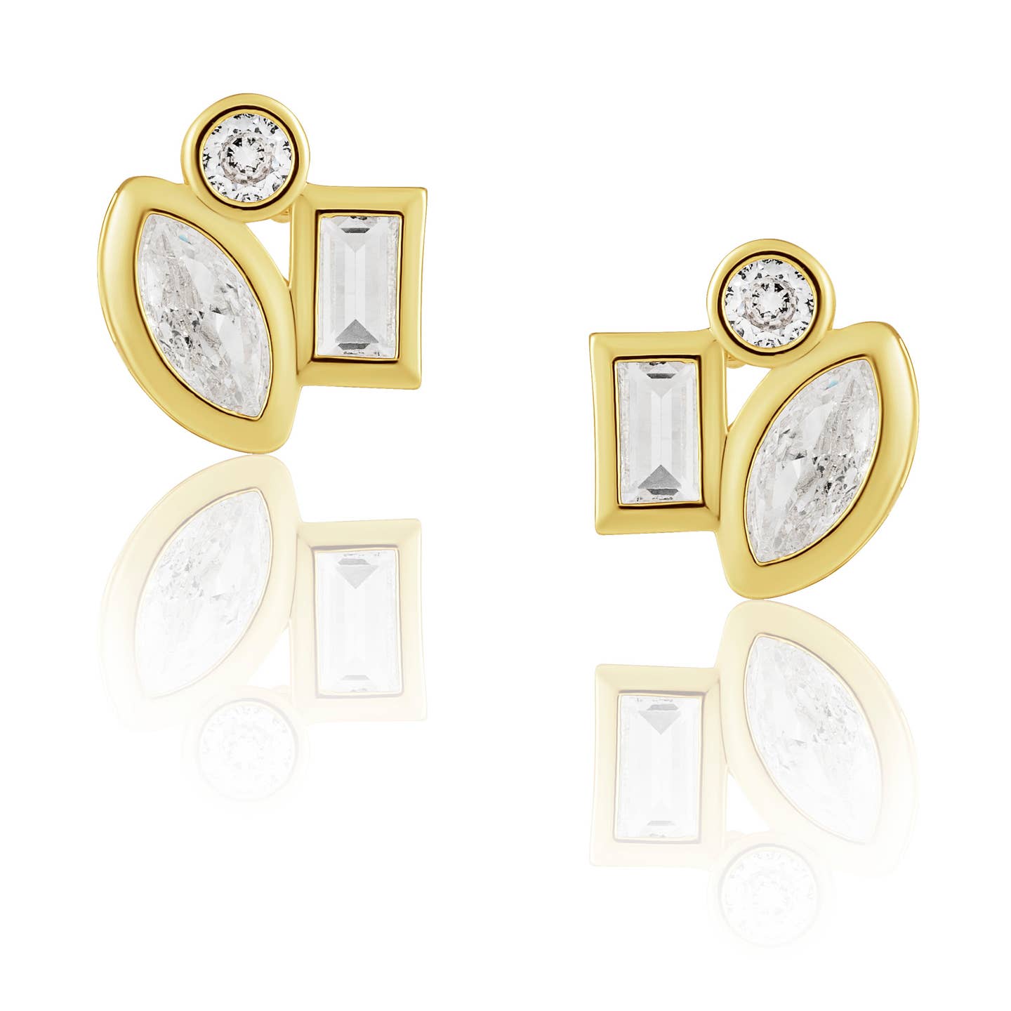 Gold Amber Studs